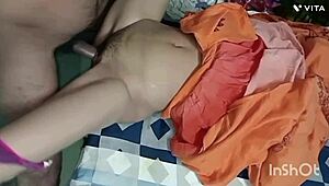 Indian wife rides her lover's cock all night in homemade cowgirl sex