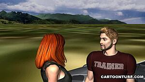 watch this sexy 3d redhead getting fucked on the car hood