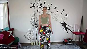 yoga lesson with mature european 😊