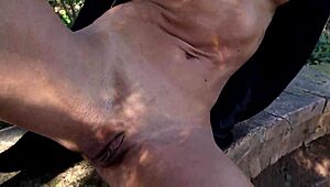 outdoors stripping naked in barcelona's public park