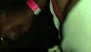 in the booth at carícias swing club, nana diaba performs oral on a shemale dancer