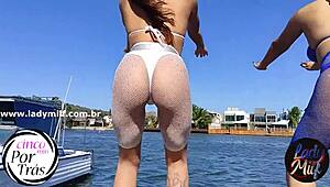 Na noite das garotas, latinas e europeias MILFs dominam dançando