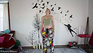 yoga lesson with mature european 😊