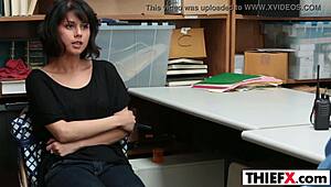 Teen Thief Takes Officer's Hard Dick!