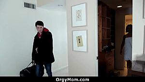 hot mother-in-law cheats on husband with hot stepson using monster cock in pov