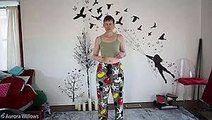 yoga lesson with mature european 😊