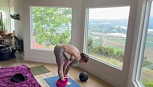 Fit beauty practices yoga outdoors