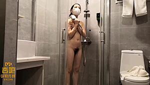 Youthful girl rides hard in quick wet doggystyle action