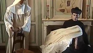 Nuns Break Vows with Priest in Retro Lesbian Twist