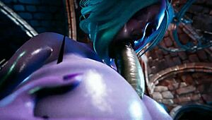 Slutty dark elf craves orc cock