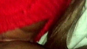 Amateur BBW gives a blowjob to a well-endowed black man