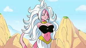 Yo, ever seen Dragon Ball Android 21 with those massive tits