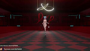 Petite Catgirl Mia Dances Nude