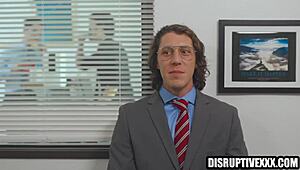 Awkward Gay Clerk Crushes on Athletic Colleague at Office.