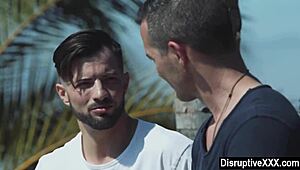 Gay hunk unknowingly fucks ex's stepbrother bareback