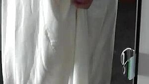 this satin nightgown gets covered in cum