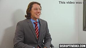 Awkward Gay Clerk Crushes on Athletic Colleague at Office.