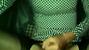 crossdresser in pantyhose cums hard from handjob!