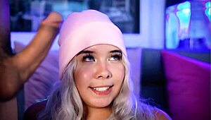 Sexy Latina Babe Looks So Sexy Sucking Cock