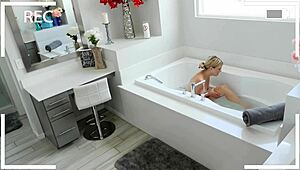 Blonde teen babysitter caught in the act by her boss