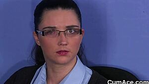 Man, this spicy beauty just got a cumshot on her face, gulping every drop of semen!
