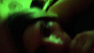 Tranny sucking big cock in amateur group scene