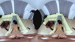 Czech brunette girlfriend rides hard in lingerie for POV creampie