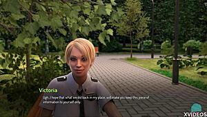 Young girl gets tied up and gives oral in a public park