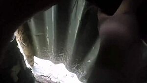 Filipina gets drilled in public toilet near river