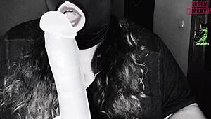 Fuming chubby spanish amateur with natural tits and kinky masked toys