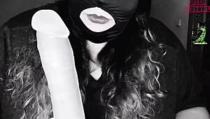 Fuming chubby spanish amateur with natural tits and kinky masked toys