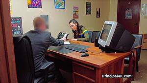 PE Teacher Milks Head Teacher Hard in Office Hideout