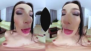 Czech brunette girlfriend rides hard in lingerie for POV creampie