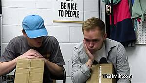 Just turn around while the officer bangs my milf pussy at work. It’s wild!