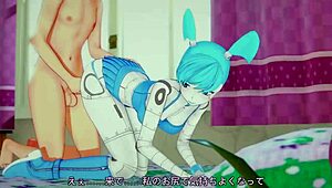 Anime girl XJ9 Jennifer in bedroom POV action