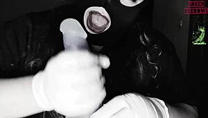 Fuming chubby spanish amateur with natural tits and kinky masked toys