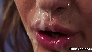Nasty Doll Swallows Every Drop of Jizz on Her Face