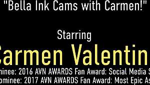 carmen valentina and bella ink cumming while fucking on cam for fans 😍
