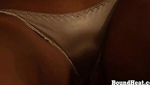 Bound Slave's Hands Used for Masturbation by Dominant Lesbian Madame