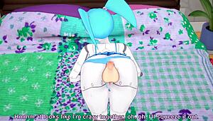 Anime girl XJ9 Jennifer in bedroom POV action