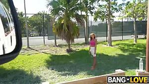 Pretty fit flexible Alyson Mystery rides Peter Green's cock with deepthroat and big tits bouncing