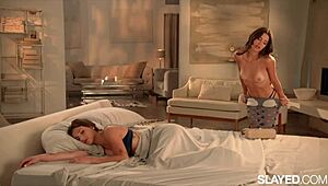 Curvy Kylie Strap-On Fucks Hot Girlfriend Leah