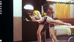 كابل أنمي ينيك من ورا في هينتاي ثلاثي الأبعاد