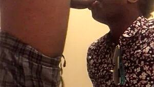Ebony muscle worship with big daddy