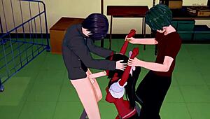 meru the succubus gets fucked by two guys