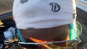 Ebony thot takes huge black cock in car!