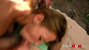 Got Mum - Mature Amateur European Milf Fucked Hard Outdoors in Public with Facial