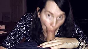 XXL Cock Deepthroat by European Milf After Snack Time