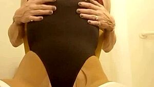 What makes this mature shemale slut masturbate her big cock like that?