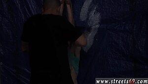 small tits teen bound and rough in outdoor public